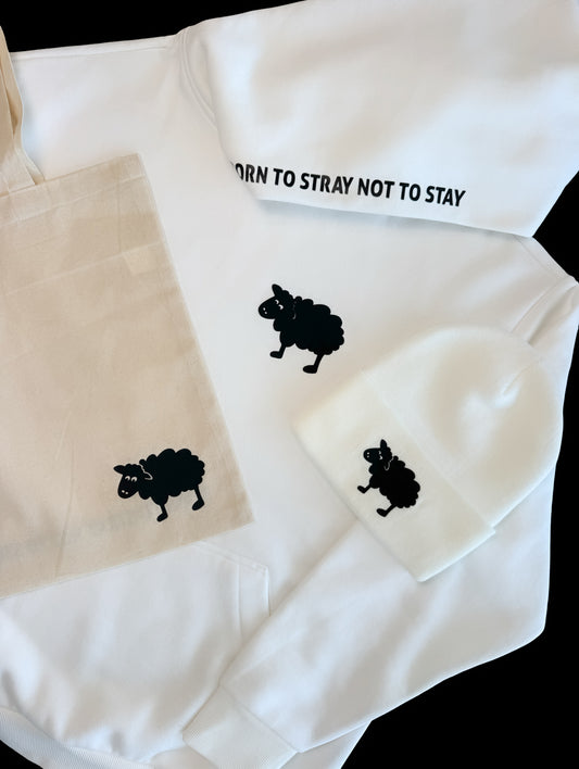 Black Sheep bundle with hoodie, beanie, and free canvas tote