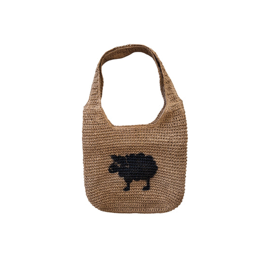 Black Sheep Straw Tote